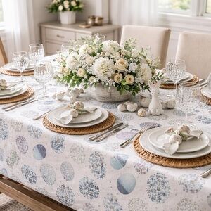 Whimsical Egg Print Tablecloth by Tabitha Webb